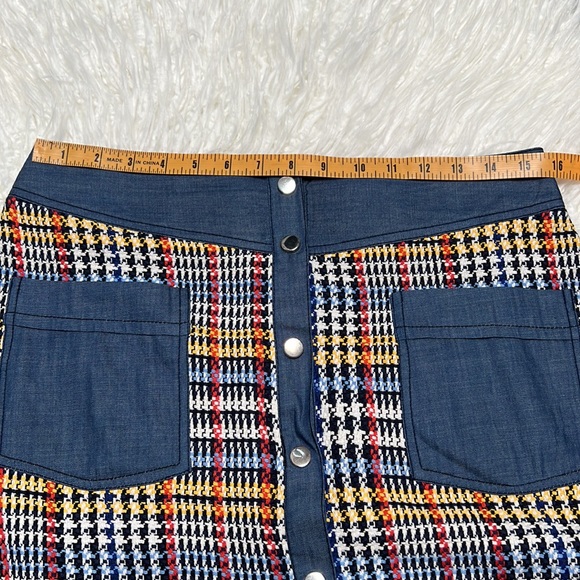 Zara Button Up Tweed Mini Skirt With Pockets And Frayed Hem - Picture 13 of 14